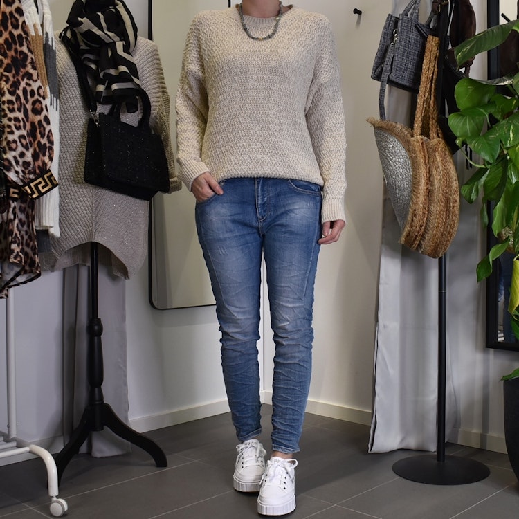 Jeans med gylf BLÅ - Place du Jour