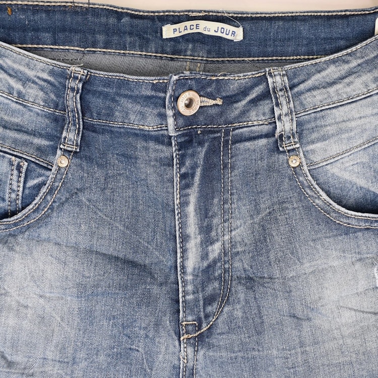 Jeans med gylf BLÅ - Place du Jour