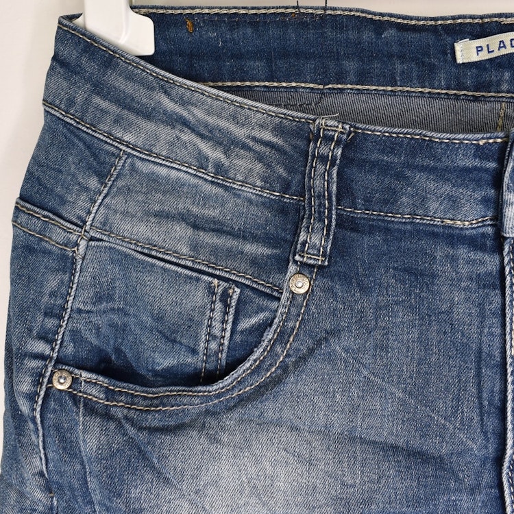 Jeans med gylf BLÅ - Place du Jour