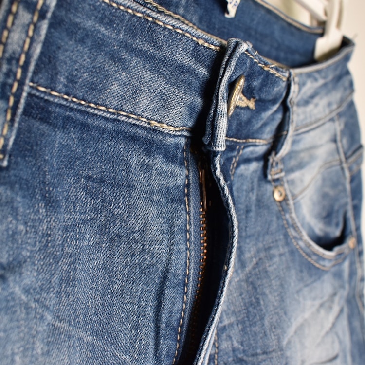 Jeans med gylf BLÅ - Place du Jour