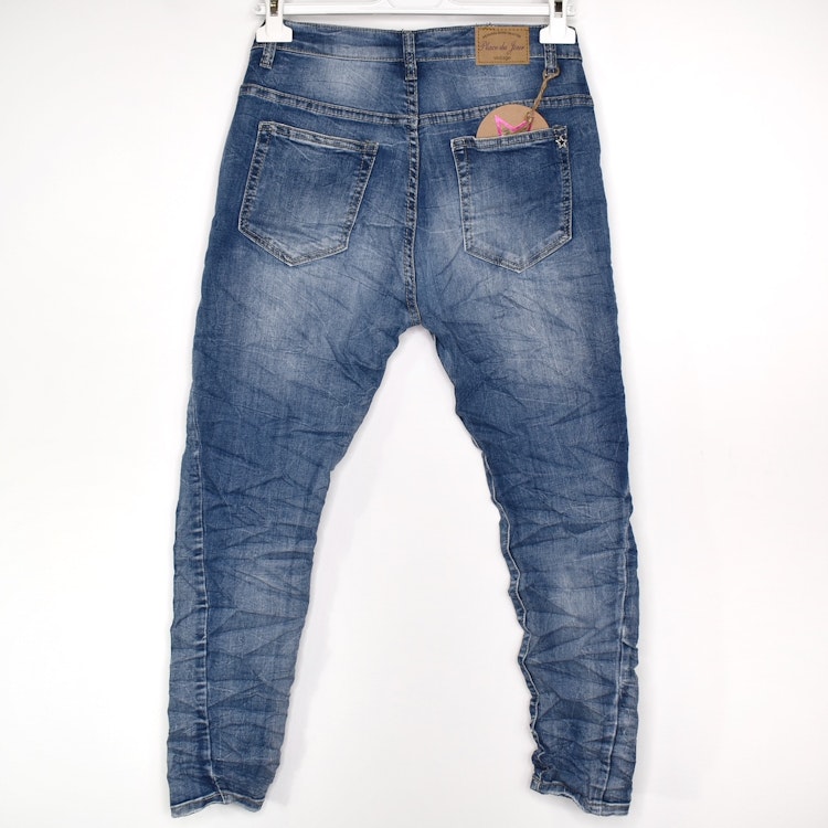 Jeans med gylf BLÅ - Place du Jour
