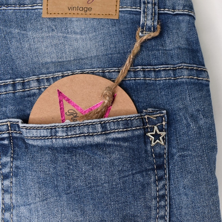 Jeans med gylf BLÅ - Place du Jour