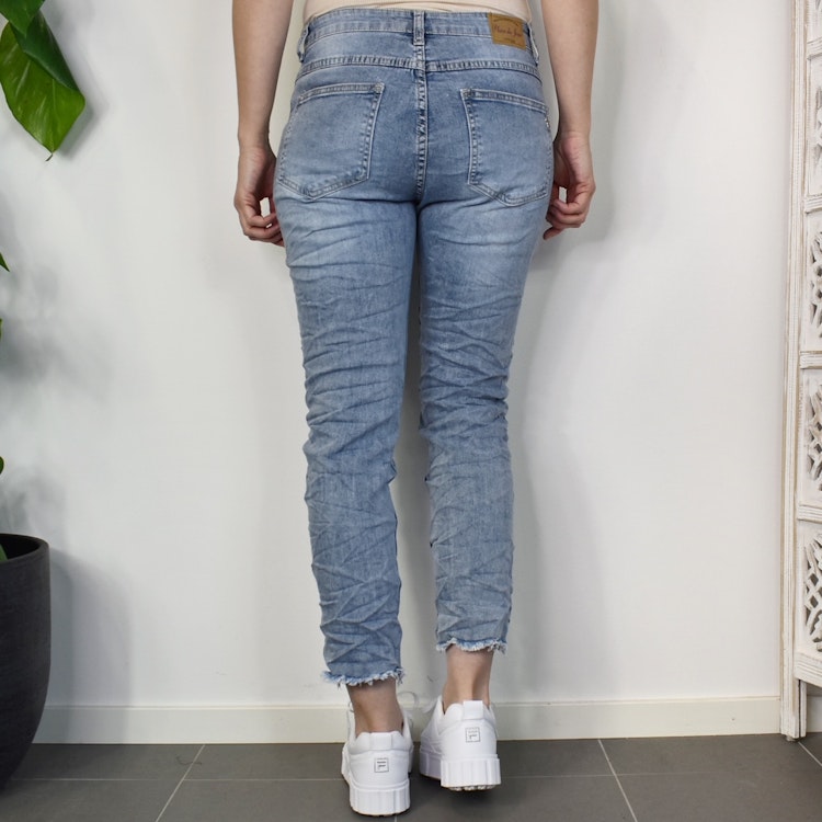 Korta Jeans med Fransar LJUS BLÅ - Place du Jour