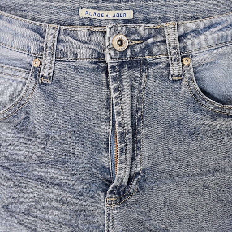 Korta Jeans med Fransar LJUS BLÅ - Place du Jour