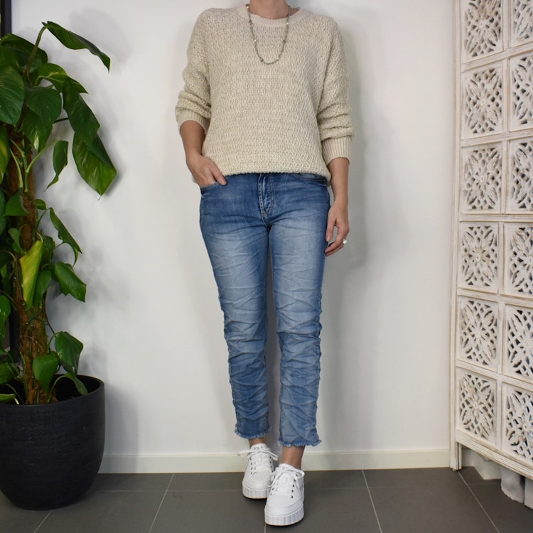 Korta Jeans med Fransar BLÅ - Place du Jour