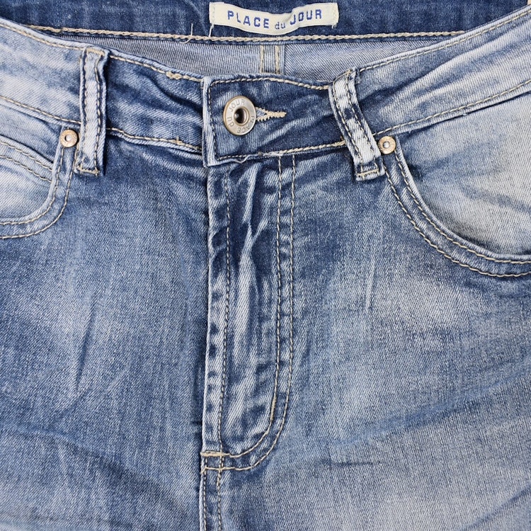 Korta Jeans med Fransar BLÅ - Place du Jour