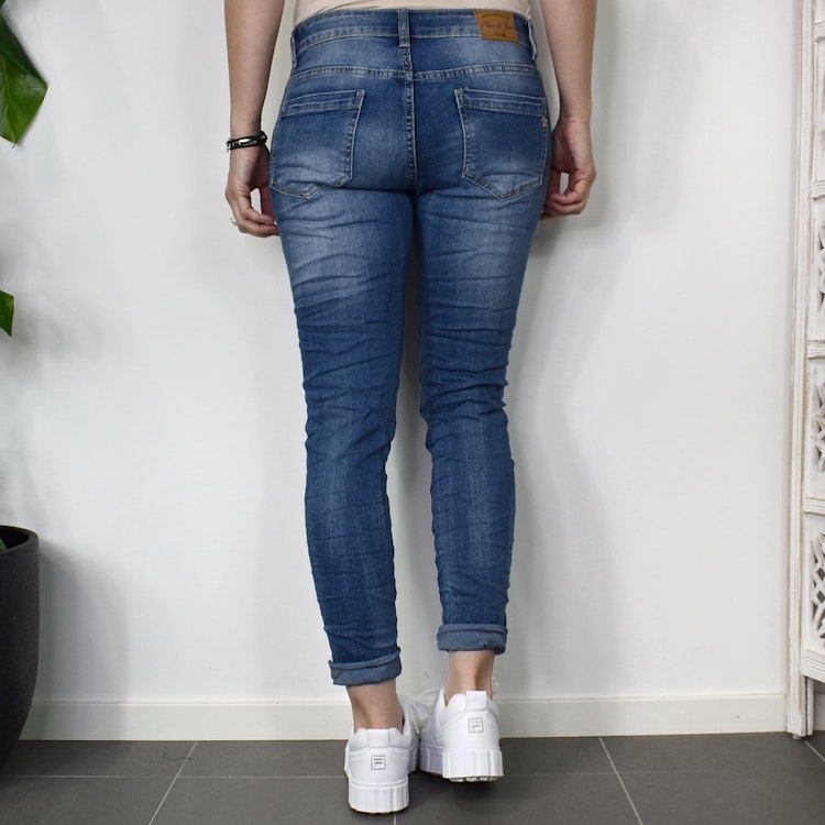 Jeans med revär BLÅ - Place du Jour
