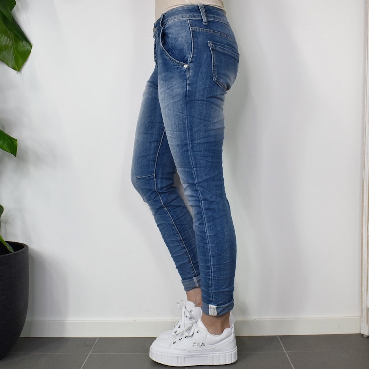 Jeans med revär BLÅ - Place du Jour