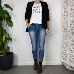 Jeans med revär BLÅ - Place du Jour