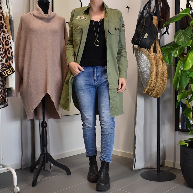 Jeans med gylf BLÅ - Place du Jour