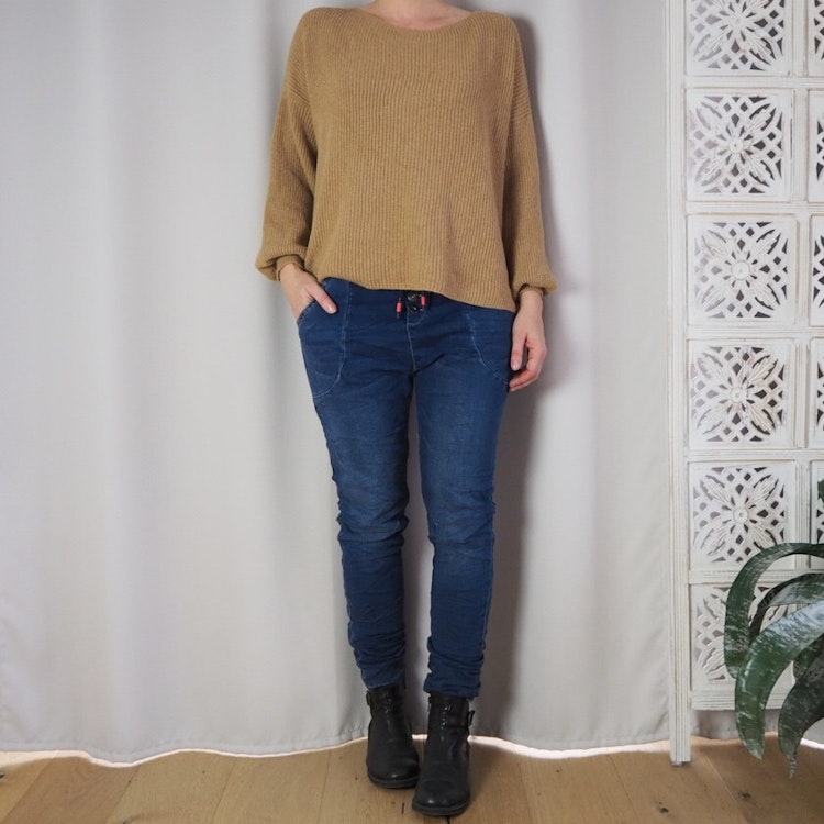Joggerjeans med resår och knappar - Place du Jour