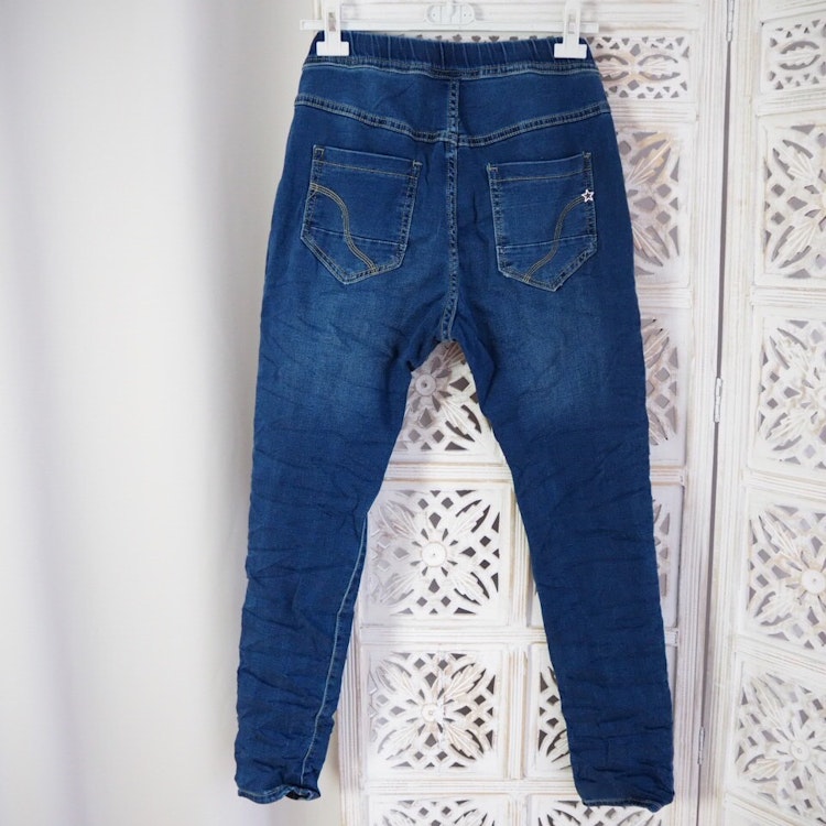 Joggerjeans med resår och knappar - Place du Jour