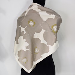 Scarf Kvadratisk Blommig TAUPE