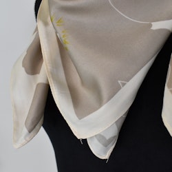 Scarf Kvadratisk Blommig TAUPE