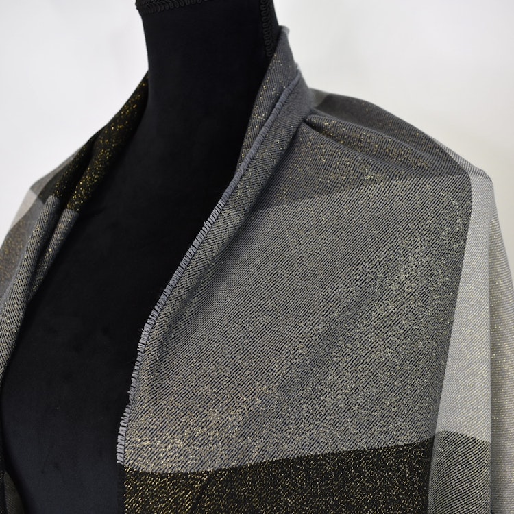 Halsduk Rutig Glitter SVART