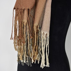 Halsduk Rutig Glitter TAUPE