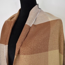Halsduk Rutig Glitter TAUPE