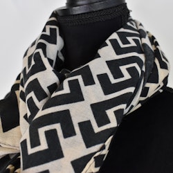 Sjal Geometrisk SVART/BEIGE