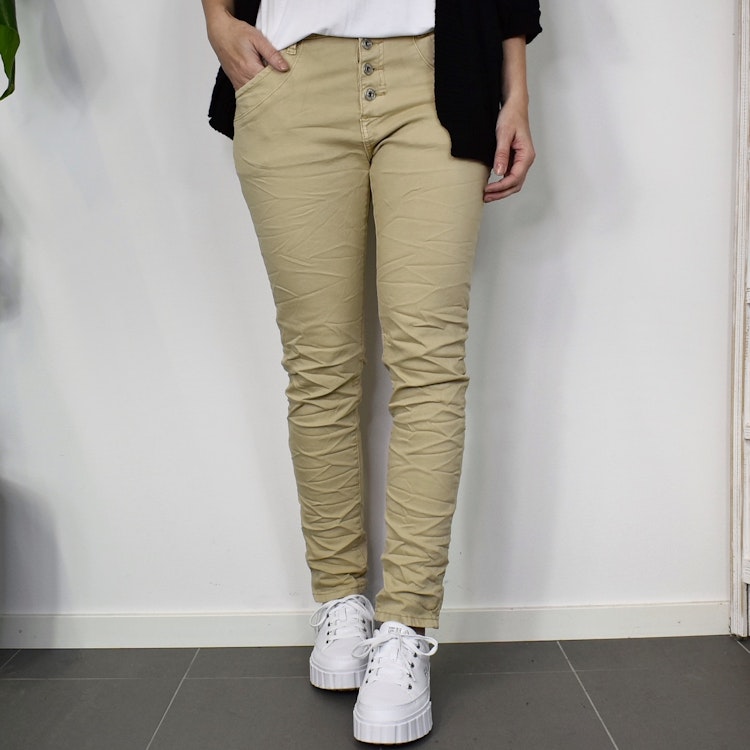 Jeans med knappar LJUS CAMEL - Place du Jour