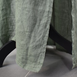 Lång linneklänning med fickor KAKI
