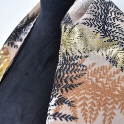Sjal Blad TAUPE/GULD