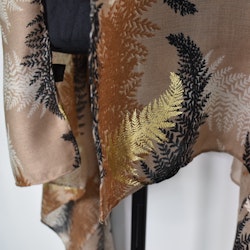 Sjal Blad TAUPE/GULD