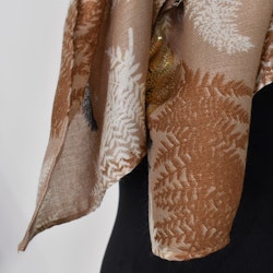 Sjal Blad TAUPE/GULD
