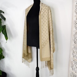 Halsduk med fransar Glitter BEIGE/GULD