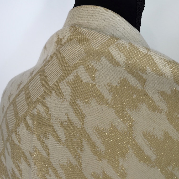 Halsduk med fransar Glitter BEIGE/GULD