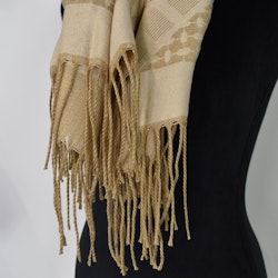 Halsduk med fransar Glitter BEIGE/GULD