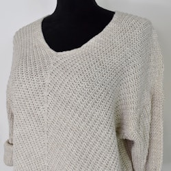 Lång Stickad Tröja Lurex BEIGE