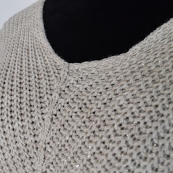 Lång Stickad Tröja Lurex BEIGE