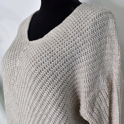 Lång Stickad Tröja Lurex BEIGE