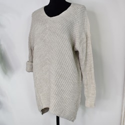 Lång Stickad Tröja Lurex BEIGE