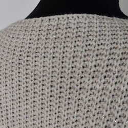 Lång Stickad Tröja Lurex BEIGE