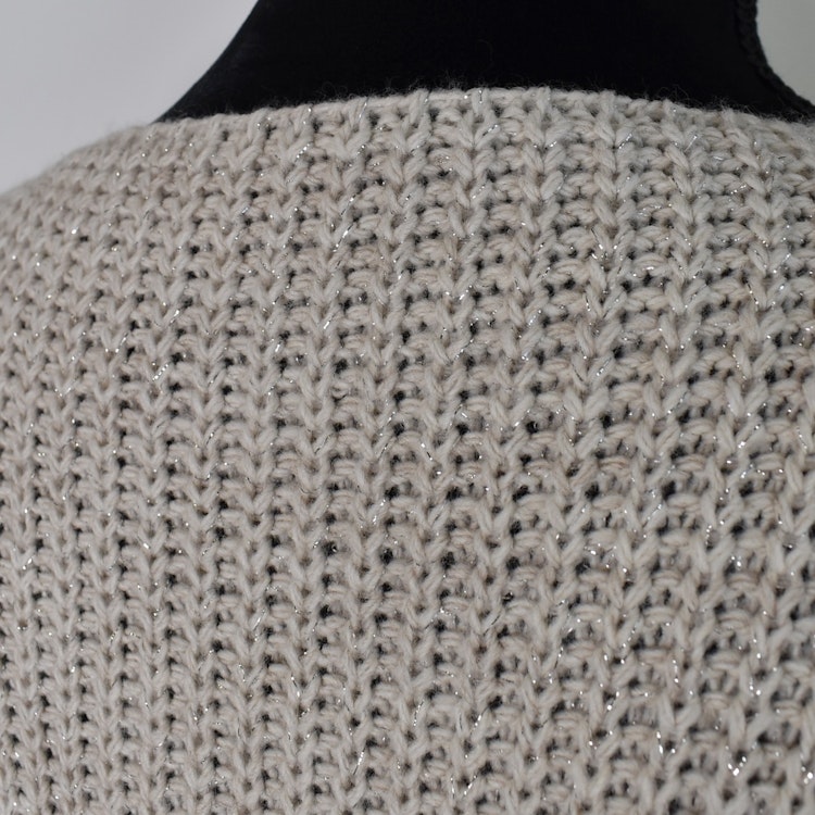 Lång Stickad Tröja Lurex BEIGE