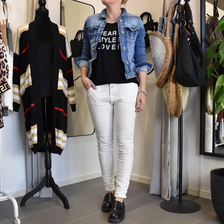 Jeans med knappar ECRU - Place du Jour