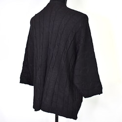 Kort Kabelstickad Cardigan SVART
