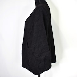 Kort Kabelstickad Cardigan SVART