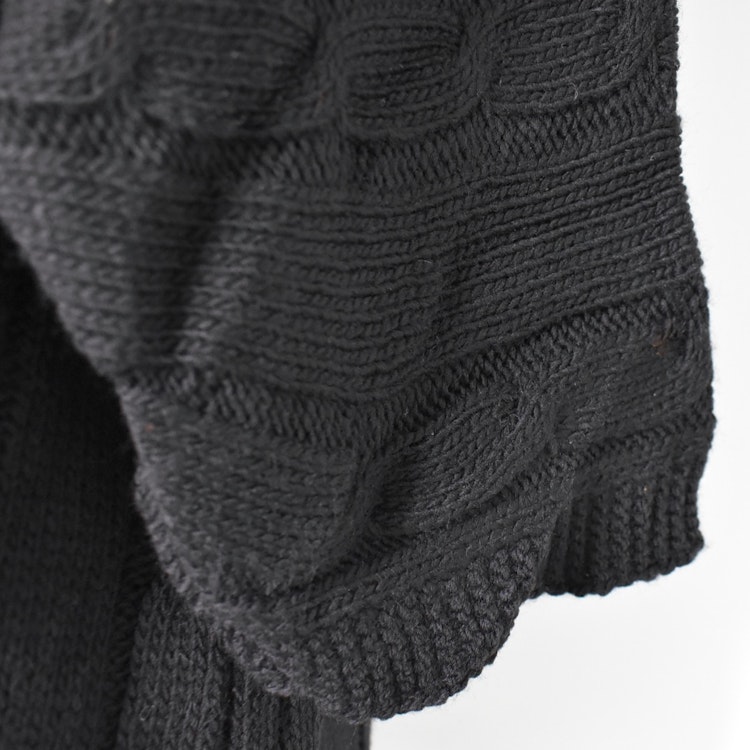 Kort Kabelstickad Cardigan SVART