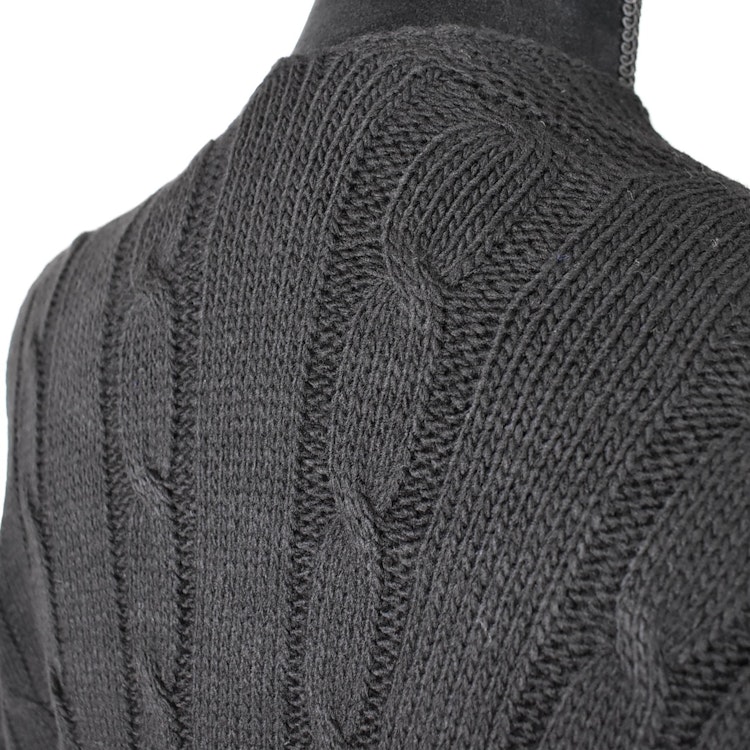 Kort Kabelstickad Cardigan SVART