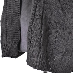 Kort Kabelstickad Cardigan SVART