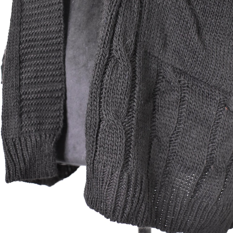 Kort Kabelstickad Cardigan SVART