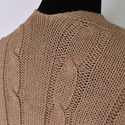 Kort Kabelstickad Cardigan CAMEL