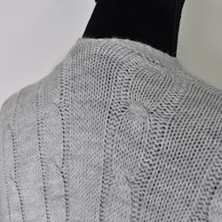 Kort Kabelstickad Cardigan LJUSGRÅ