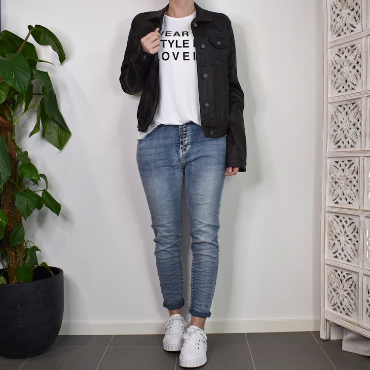 Jeans med knappar LJUS BLÅ - Newplay
