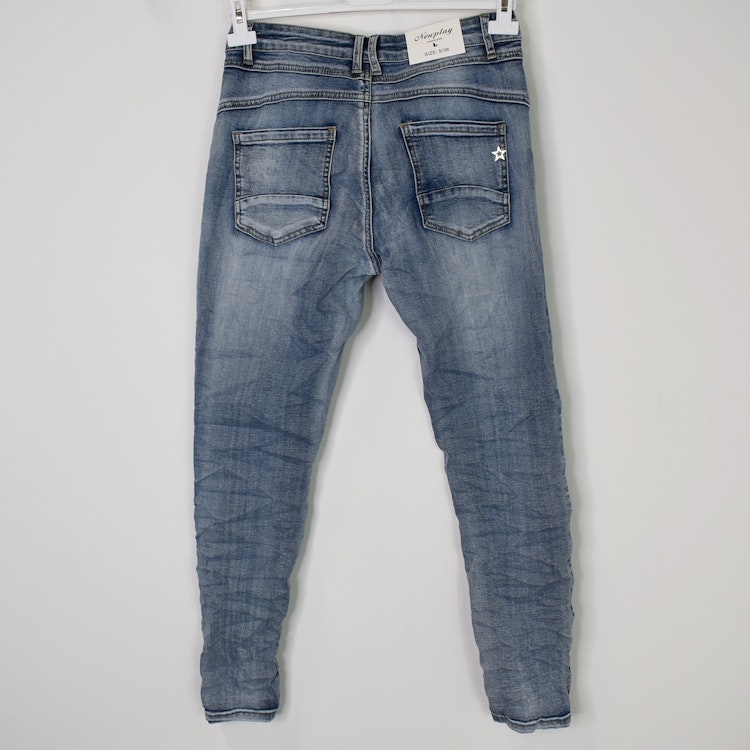 Jeans med knappar LJUS BLÅ - Newplay