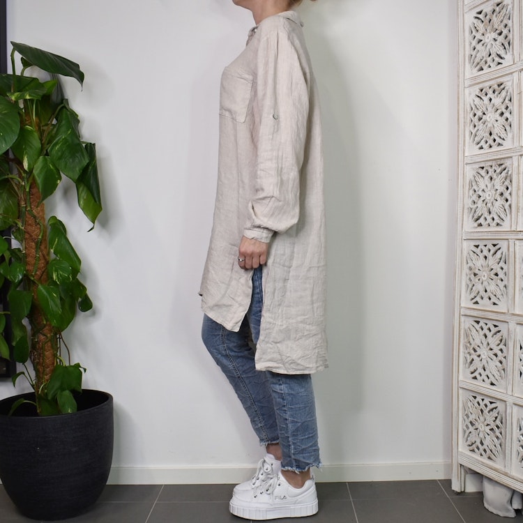Linneskjorta BEIGE