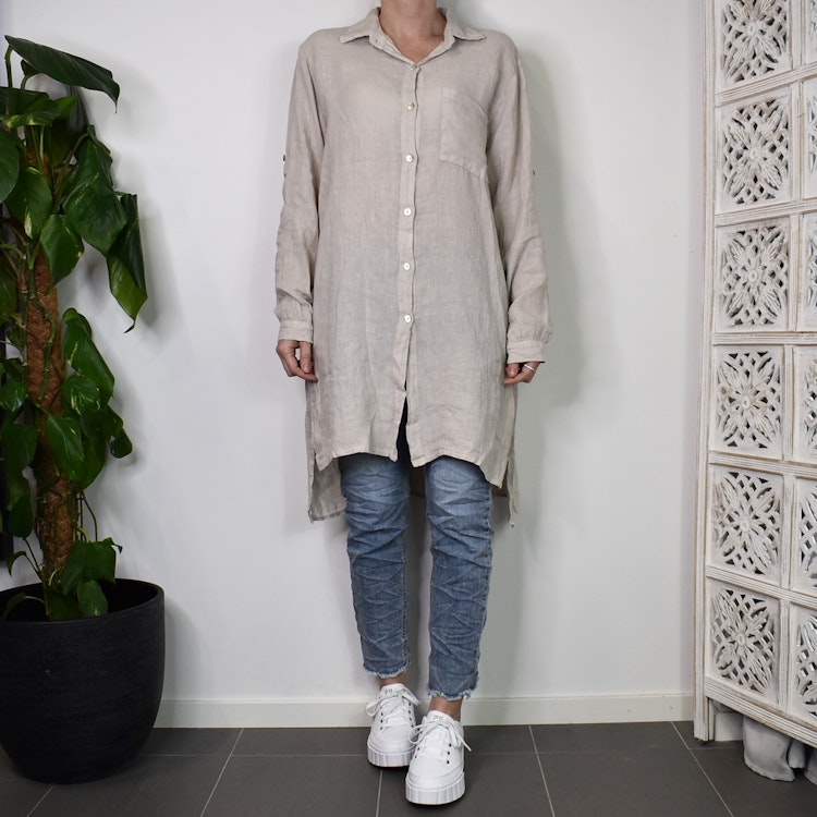 Linneskjorta BEIGE