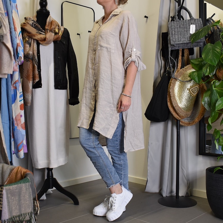 Linneskjorta BEIGE